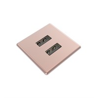 Axessline Micro Square - 2 USB-A laddare 10W, pink quartz